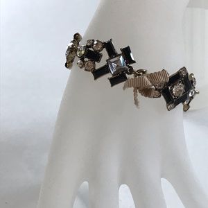 J Crew rhinestone and ribbon bracelet